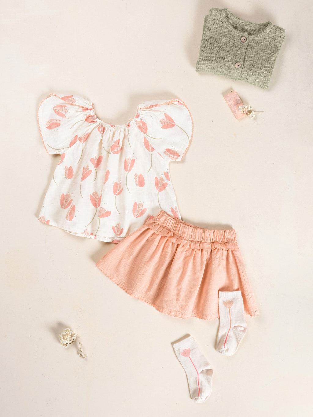 Girls Woven Skort (Salmon)