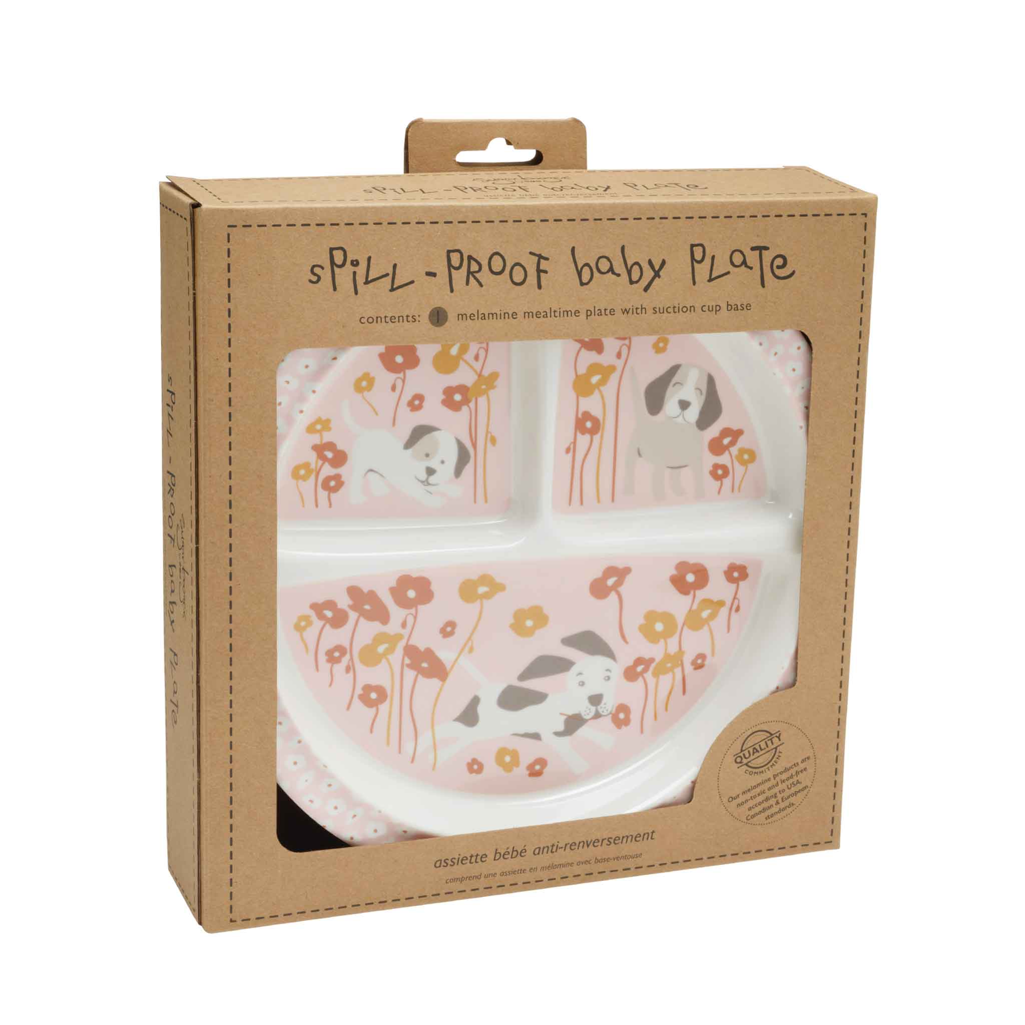 Divided Suction Plate (Puppies & Poppies)