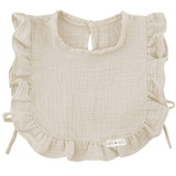 Muslin Cotton Ruffle Baby Bib (Sand)