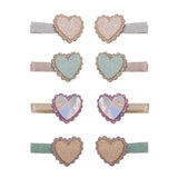 Mini Hair Clips (Scalloped Heart)
