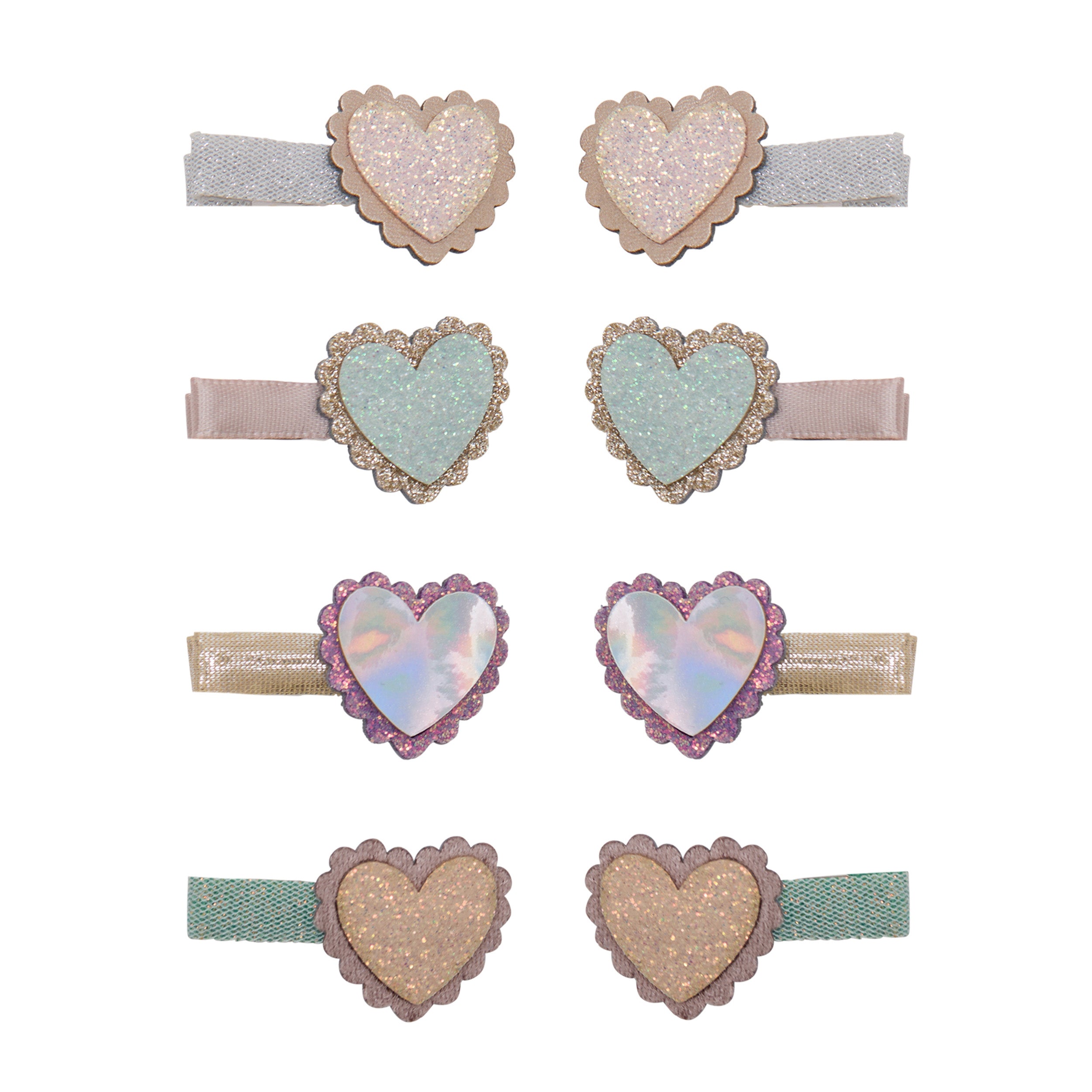 Mini Hair Clips (Scalloped Heart)