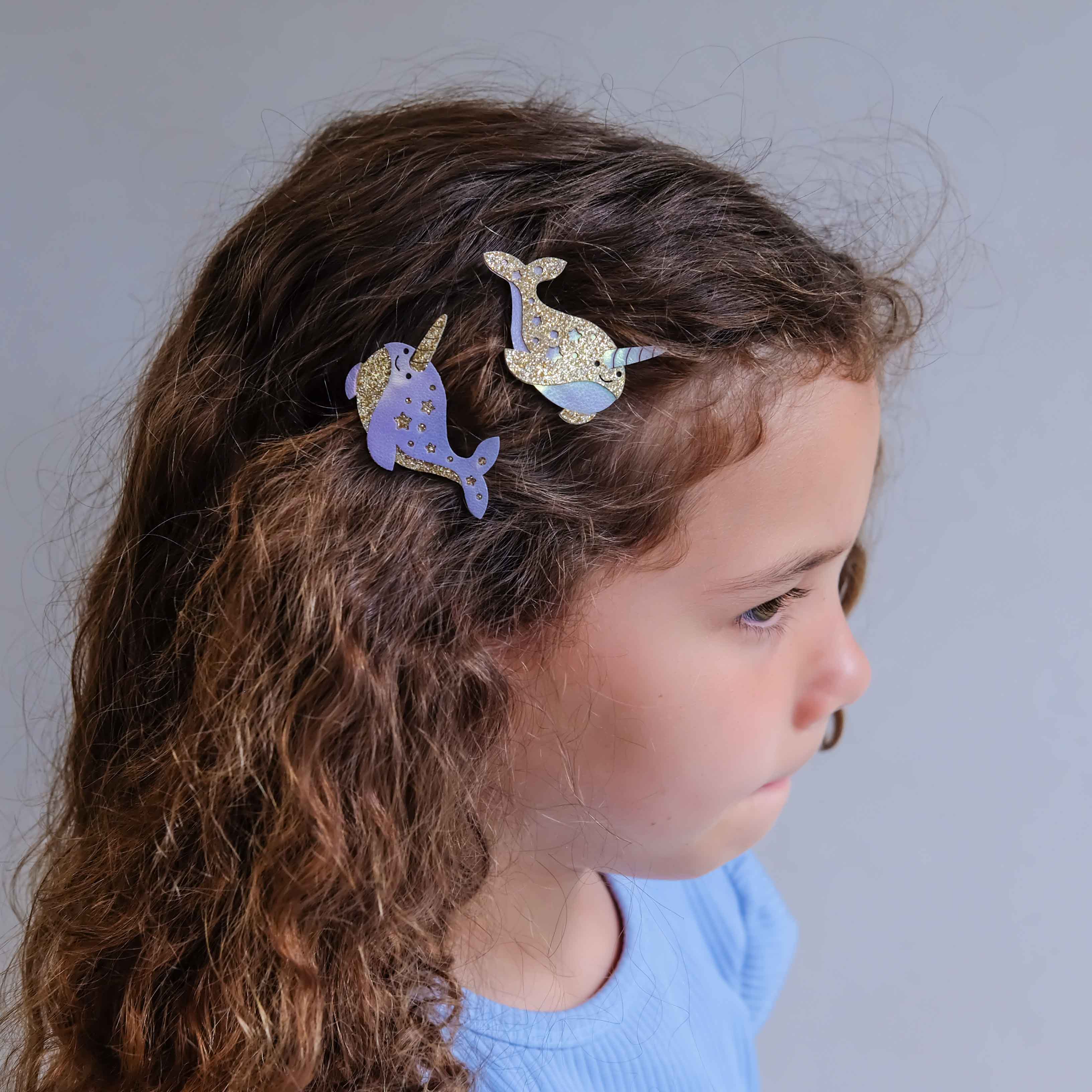 Hair Clips (Magical Narwhal)