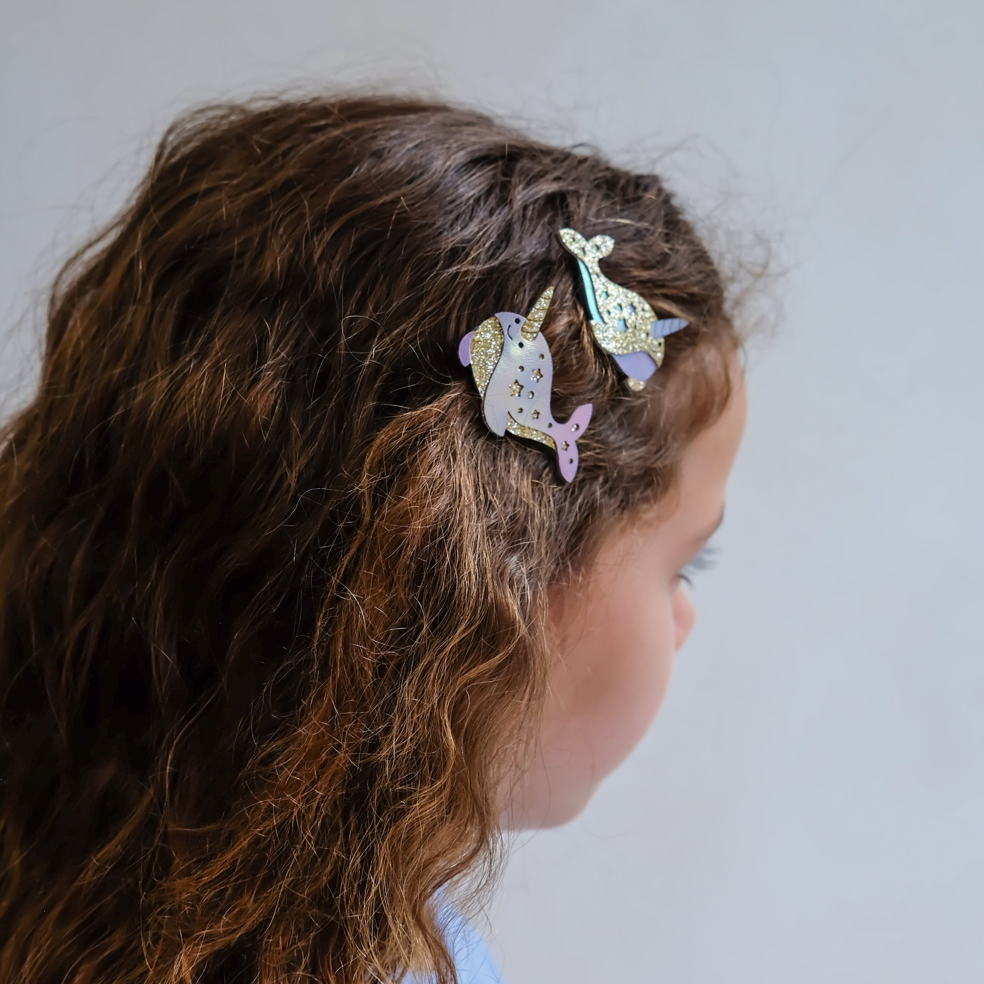 Hair Clips (Magical Narwhal)