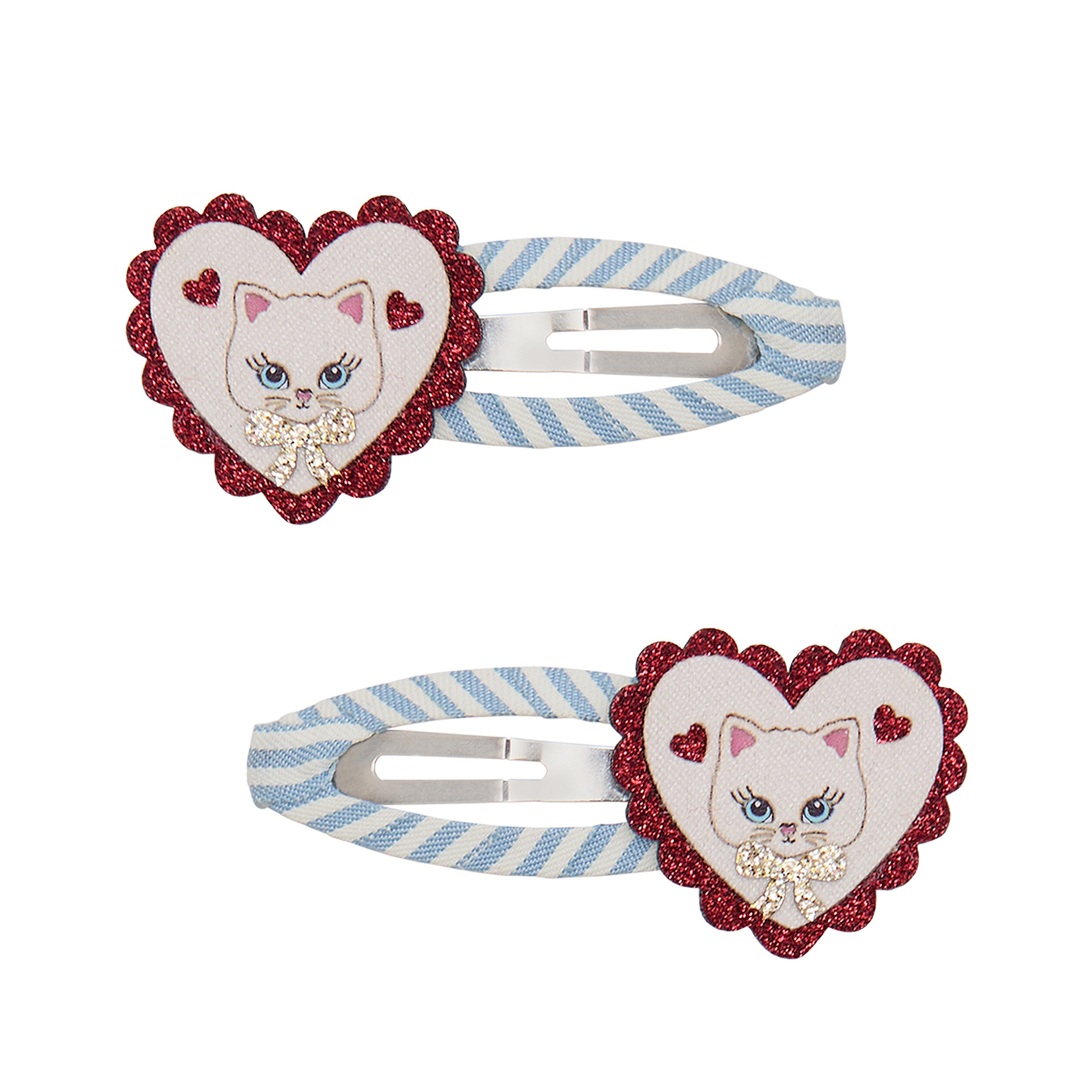 Hair Clips (Scalloped Kitty)