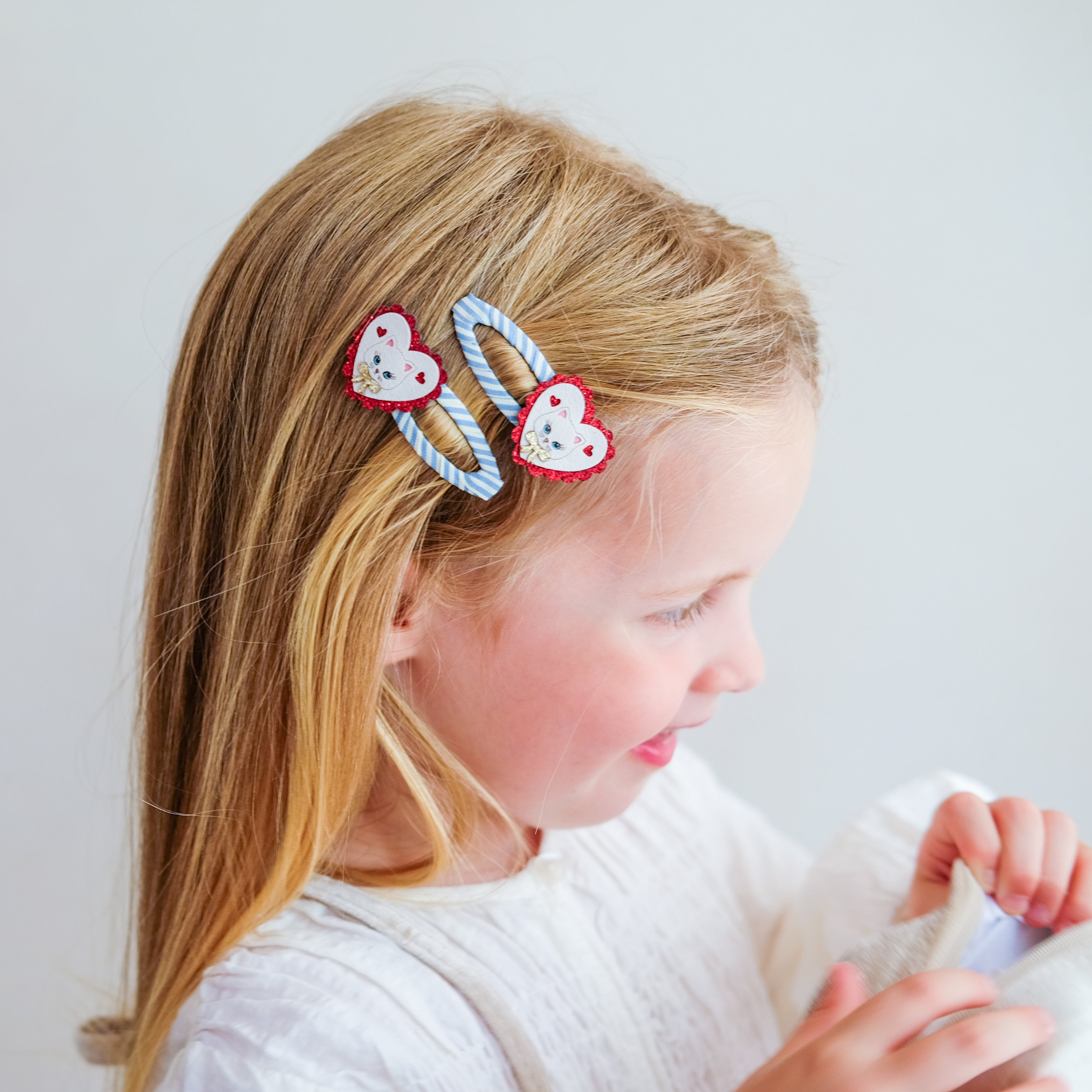 Hair Clips (Scalloped Kitty)