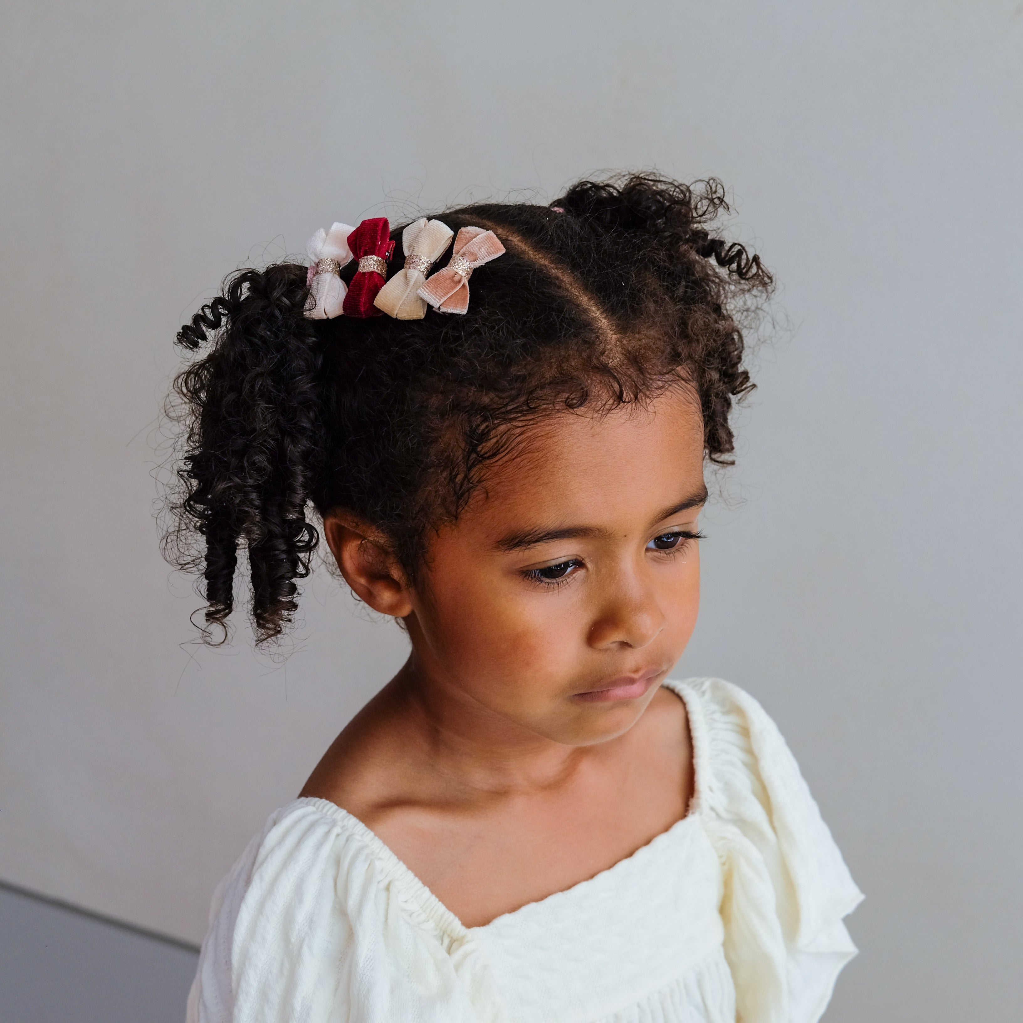 Salon Hair Clips (Glitter Velvet Bow)