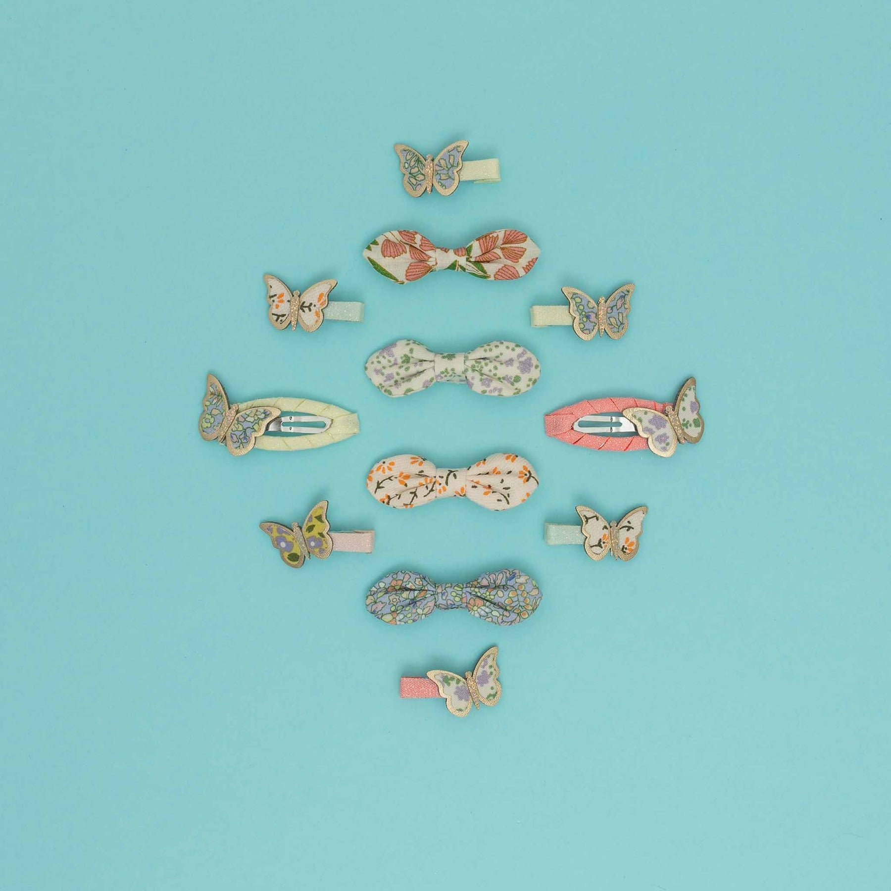Floral Butterfly Mini Clips