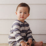 Henley Jumpsuit (Sage Stripe)