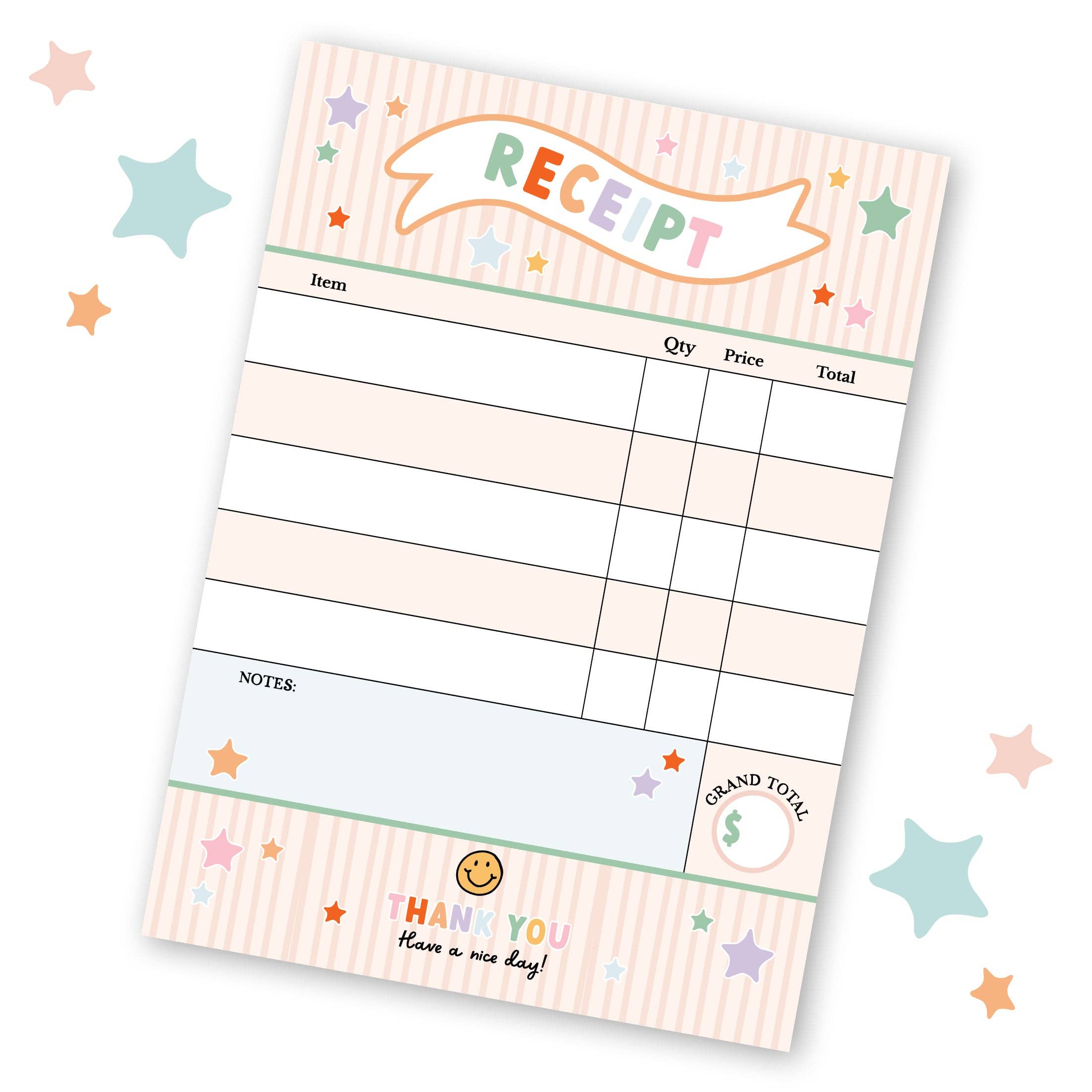 Pretend Play Receipt Notepad (50 Pages)
