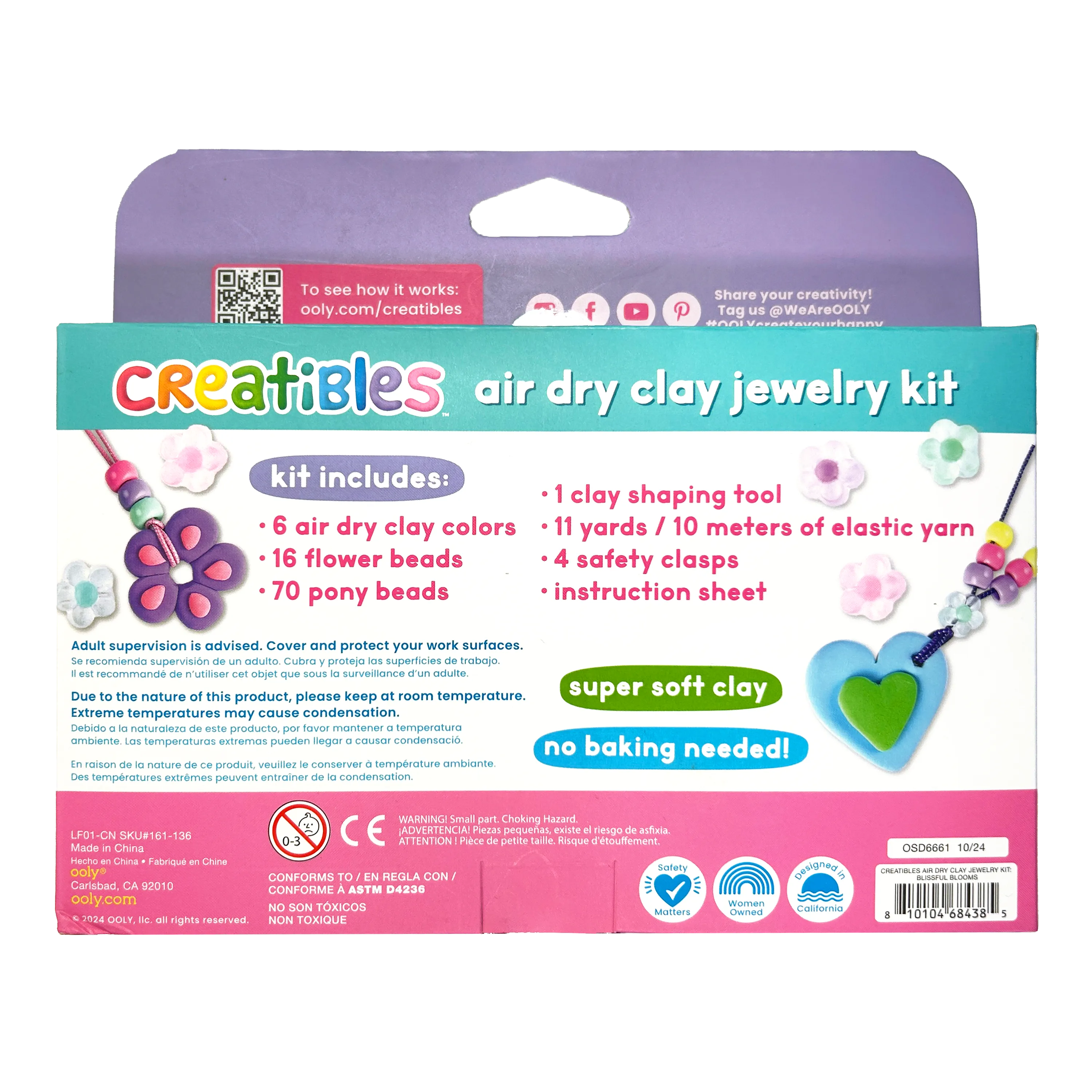 Creatibles Air Dry Clay Jewelry Kit (Blissful Bloom)
