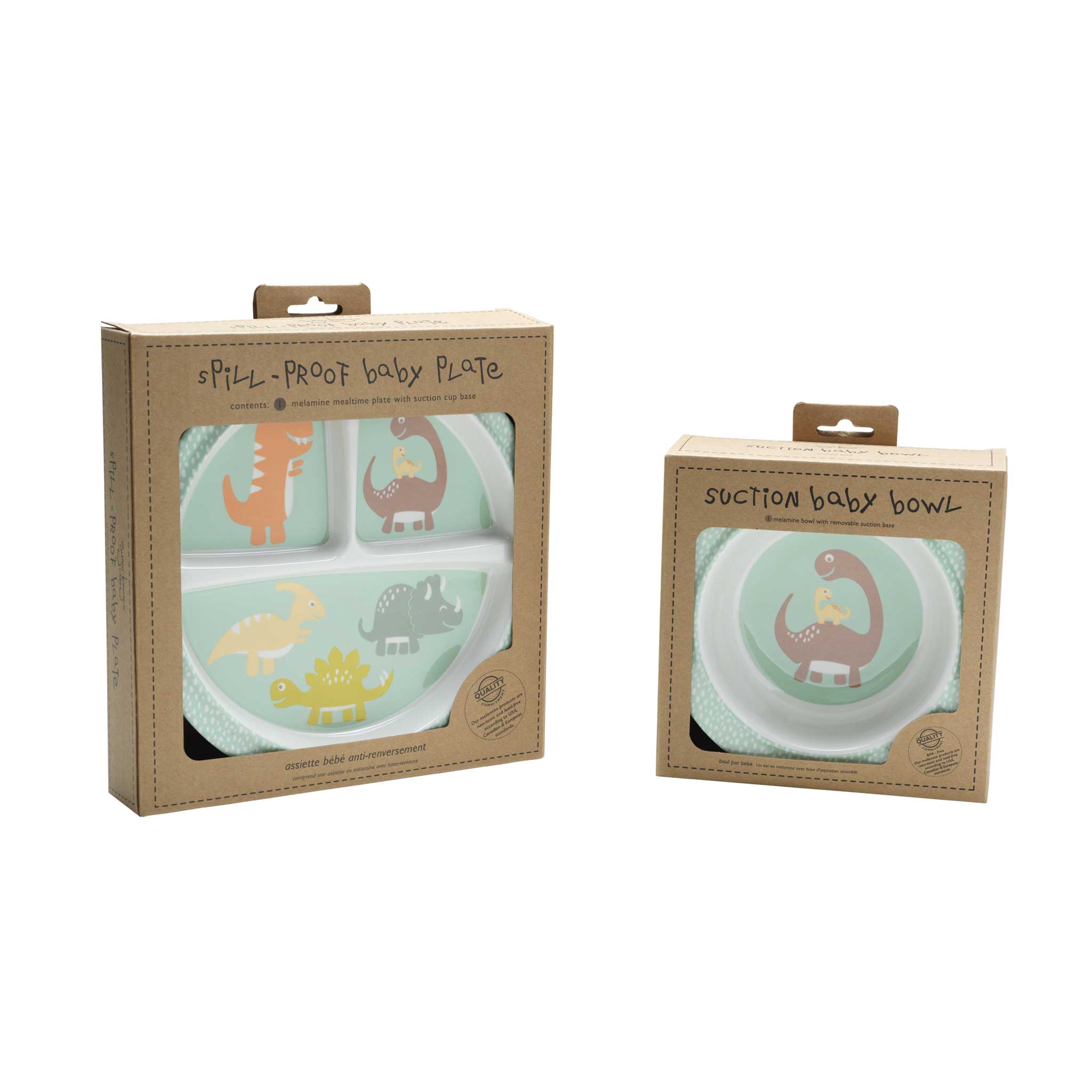 Divided Suction Plate (Baby Dinosaur)