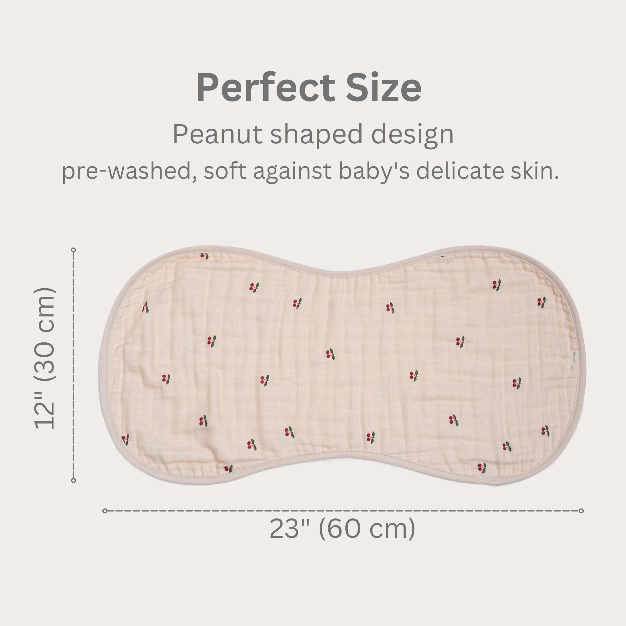 Bamboo Muslin Burp Cloth Set (Cherry/White)