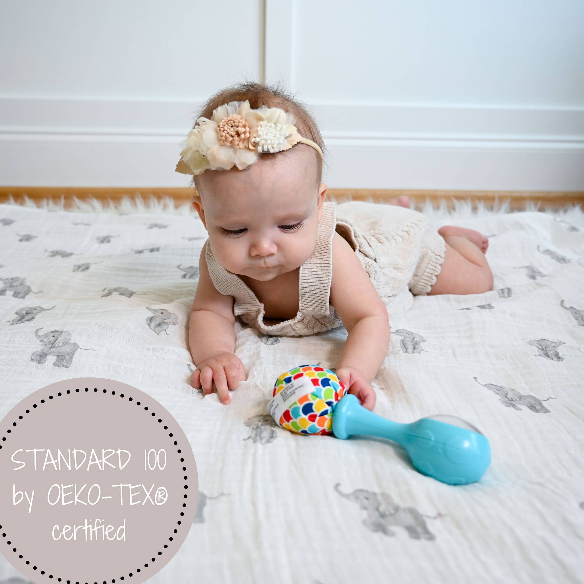 Muslin Swaddle Blanket (Elephant)