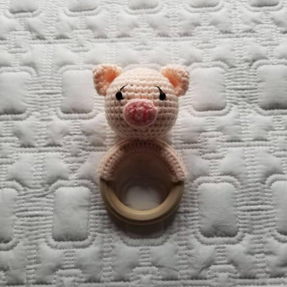 Pig Crochet Rattle (Pink)