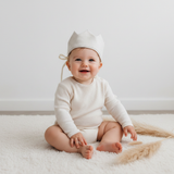 Striped Linen Birthday Crown (Beige)