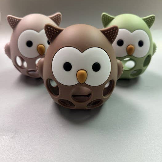 3D Owl Silicone Teether (Chocolate)
