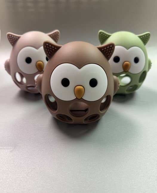 3D Owl Silicone Teether (Chocolate)