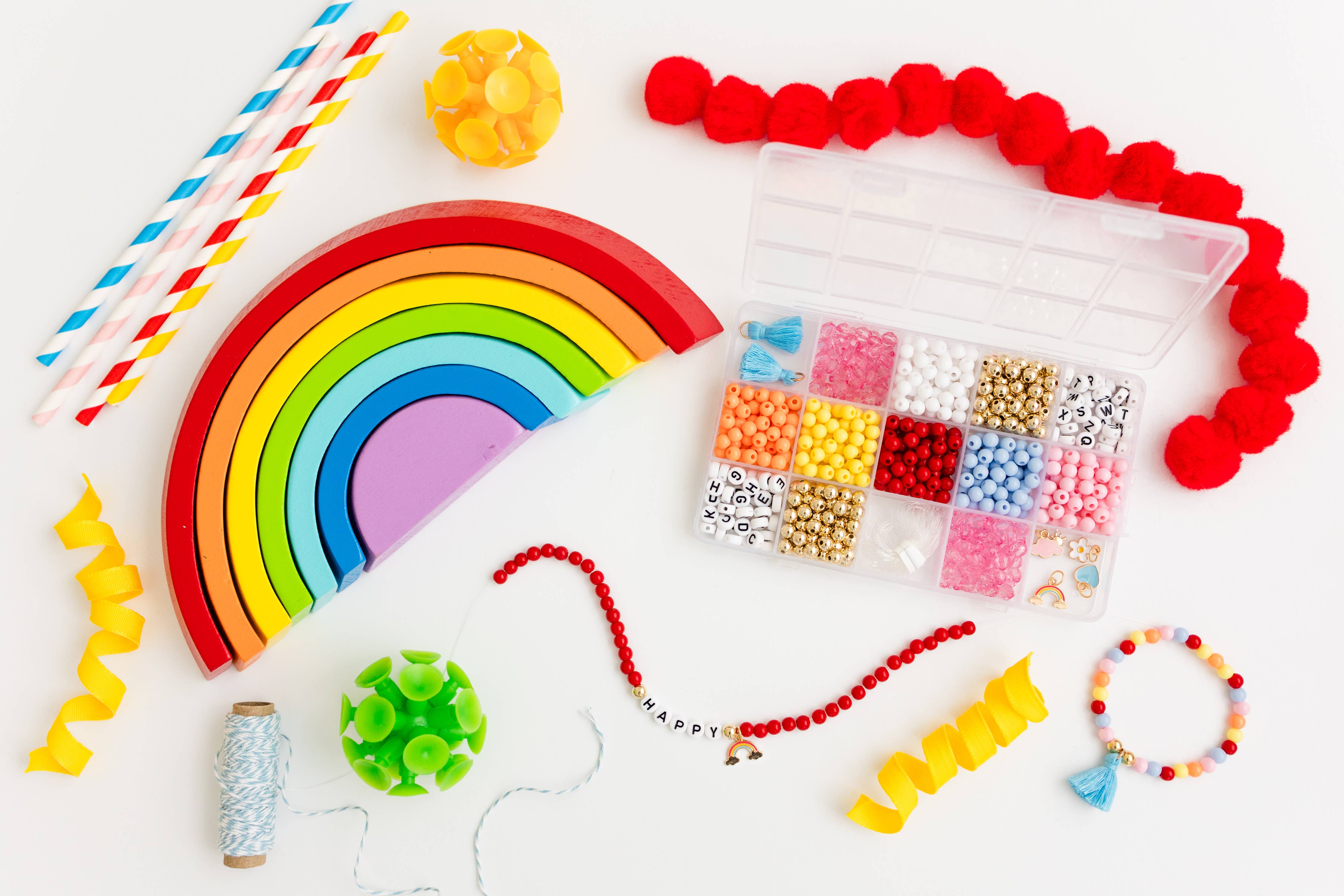 DIY Stretchy Bracelet Craft Kit (Color My World Rainbow)