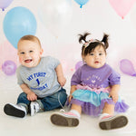 1st Birthday Bow Headband (Pastel Rainbow)