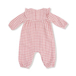 Plaid Ruffle Sleeve Romper (Rose Pink)