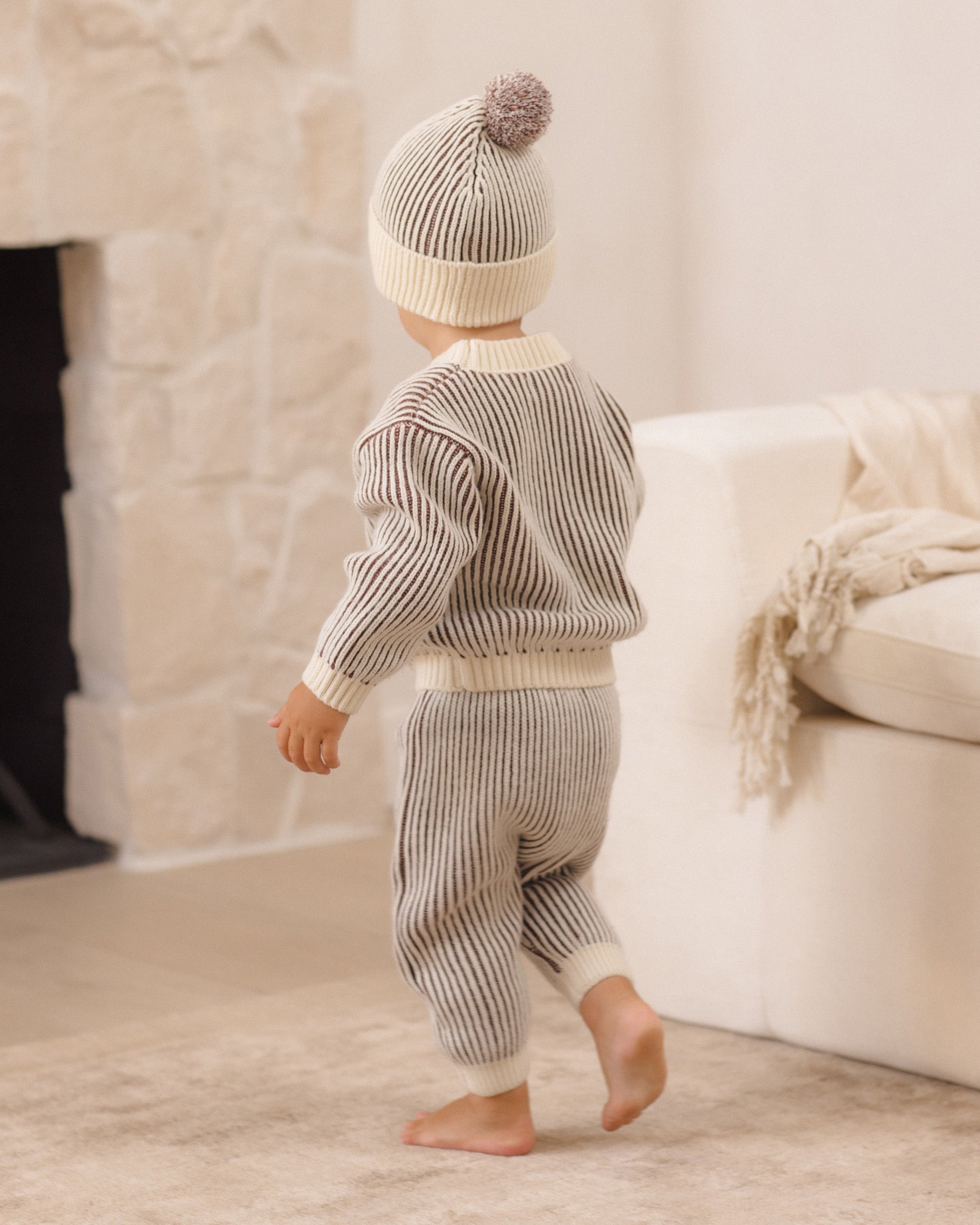 Relaxed Knit Sweater (Black Cherry Stripe)