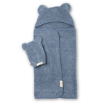 Hooded Towel + Wash Mitt Set (Rain)