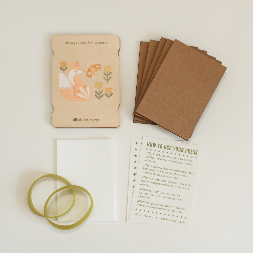 Mini Wooden Flower Press (Owl)