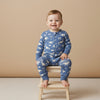 Organic 2-Way Zip Romper (Dino)