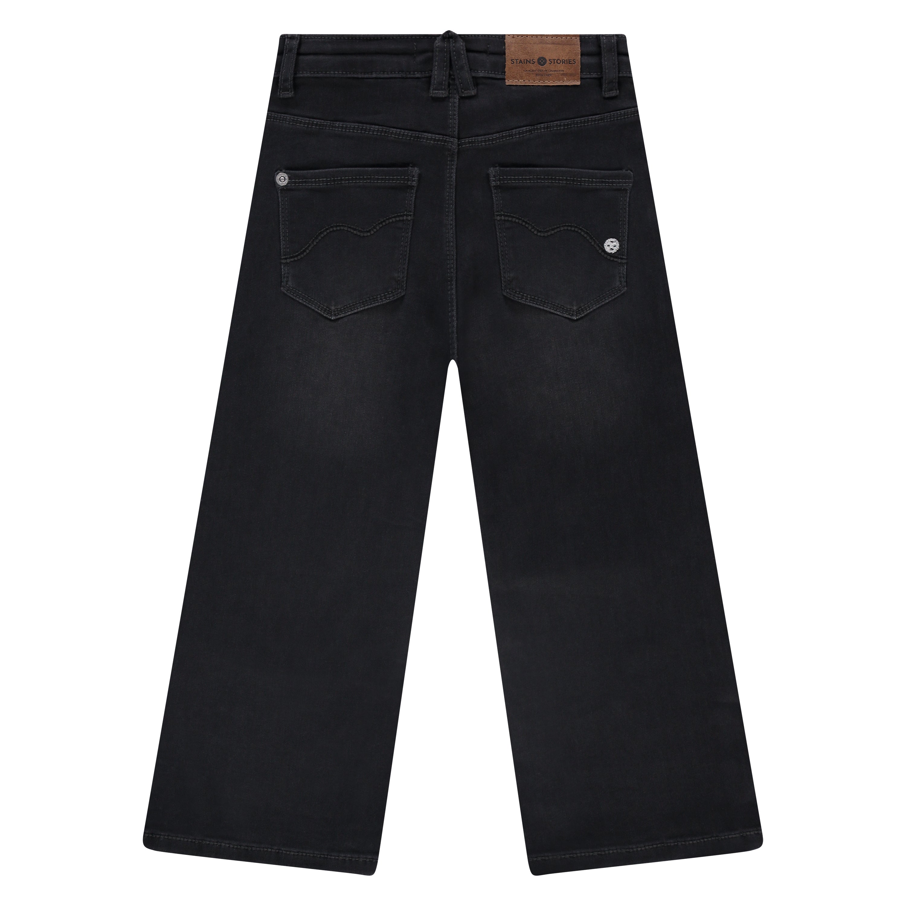 Girls Denim Wide Leg (Dark Grey Denim)