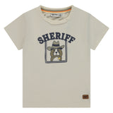 Baby Boys Short Sleeve Sheriff T-Shirt (Off White)
