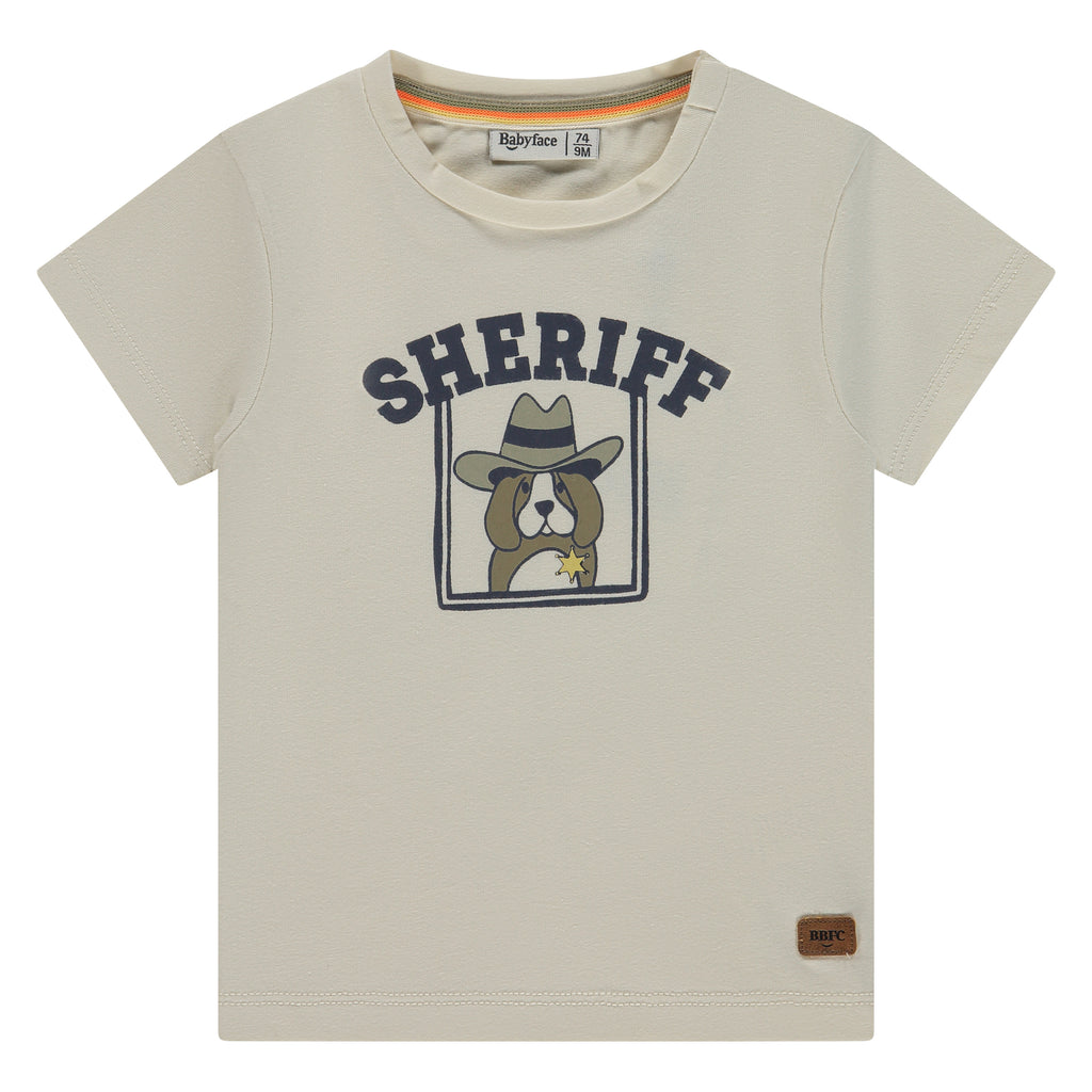Baby Boys Short Sleeve Sheriff T-Shirt (Off White)