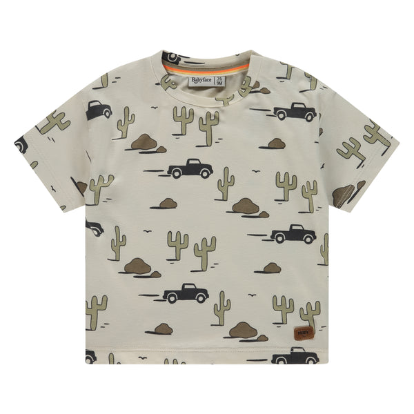 Baby Boys Short Sleeve Cactus T-Shirt (Off White)