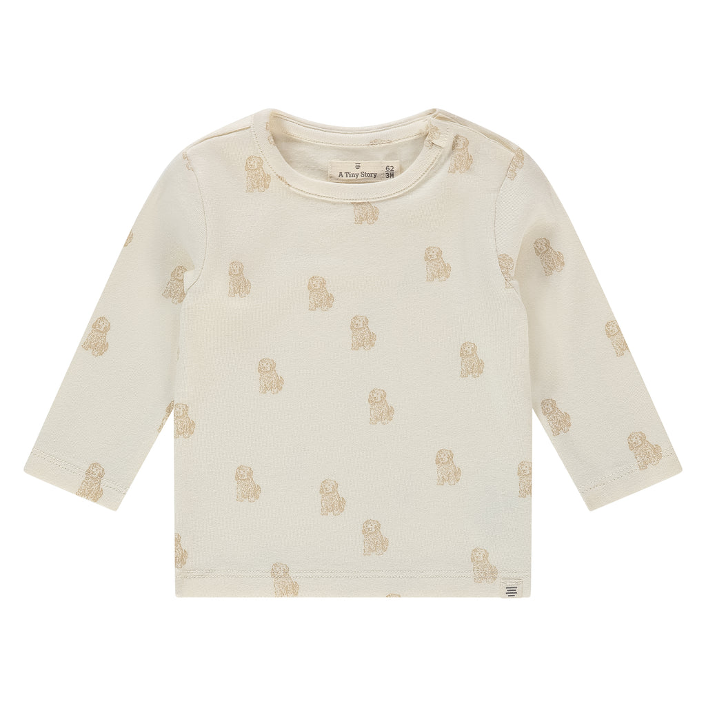 Baby Puppy Long Sleeve T-Shirt (Ecru)