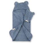 Hooded Towel + Wash Mitt Set (Rain)