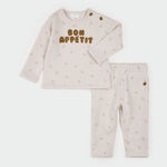 2-Piece Set Long Sleeve Top + Pant Knit (Beige)