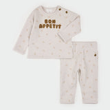 2-Piece Set Long Sleeve Top + Pant Knit (Beige)