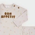 2-Piece Set Long Sleeve Top + Pant Knit (Beige)