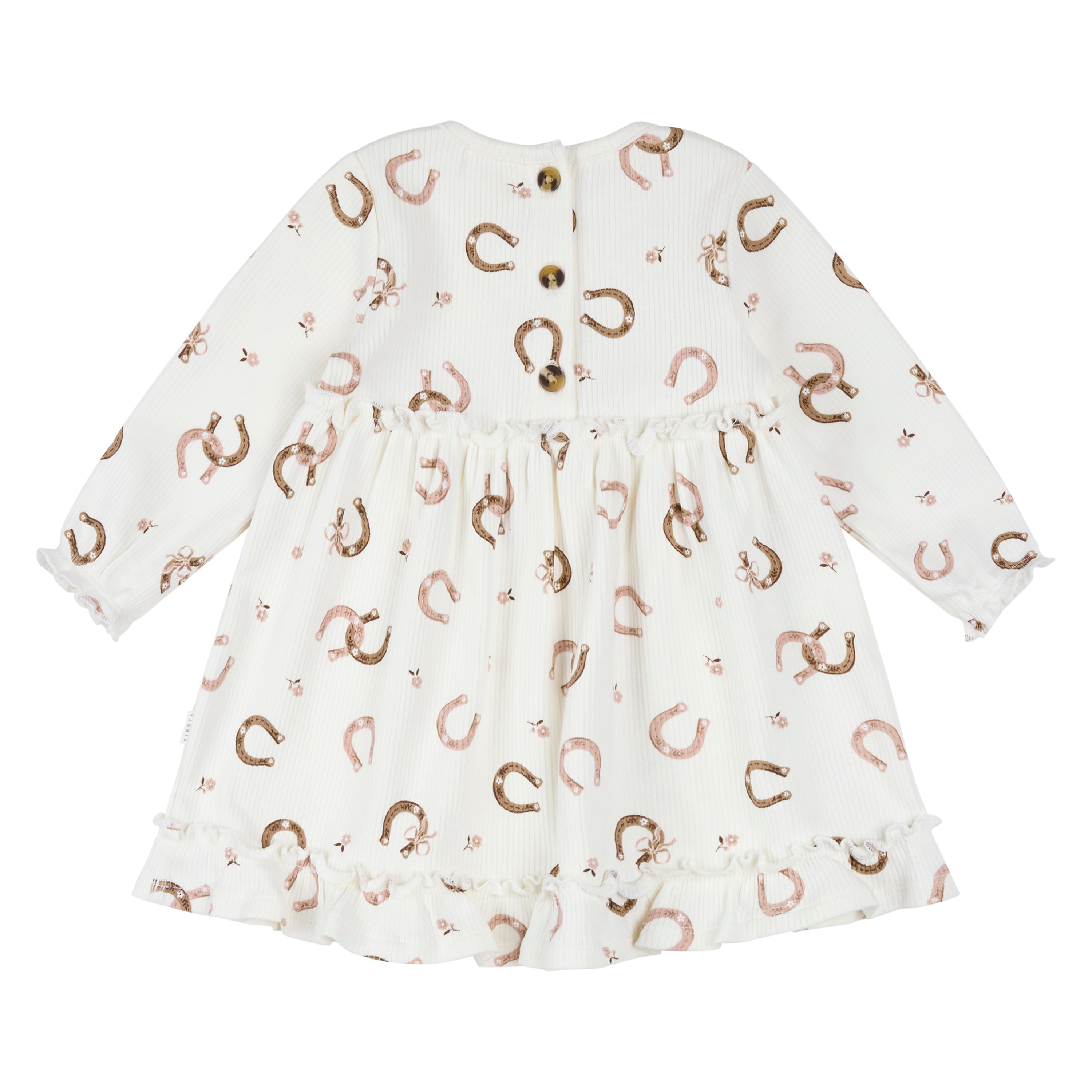 Horseshoe Print on Ribbed Dress Set