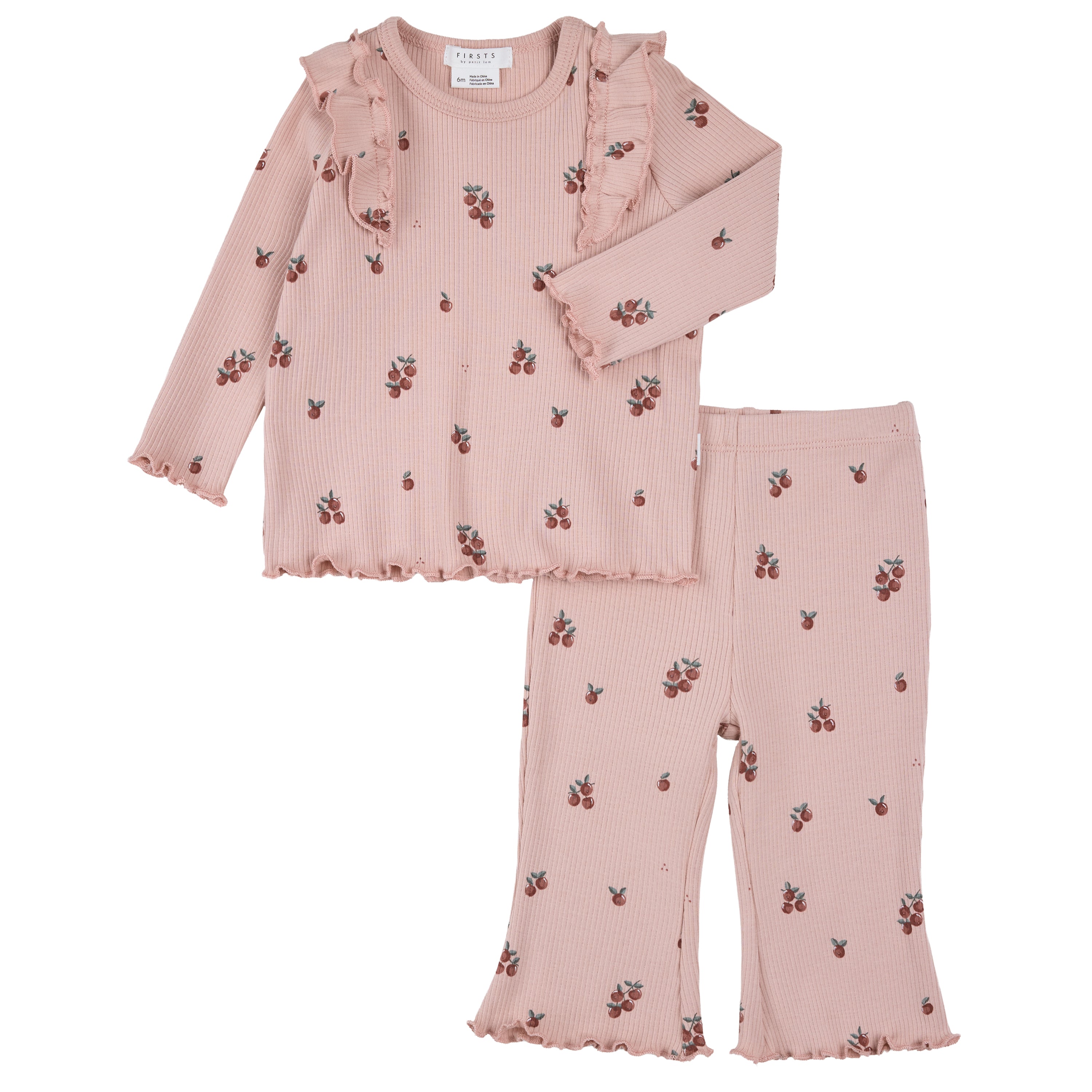 Little Apples Print on Flared Legging Set
