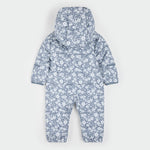 Primrose Print on Slate Hooded Baby Snowsuit