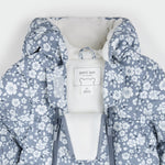 Primrose Print on Slate Hooded Baby Snowsuit