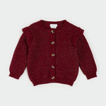 Poinsettia Red Sweater Knit Cardigan