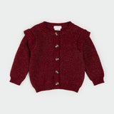 Poinsettia Red Sweater Knit Cardigan