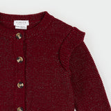 Poinsettia Red Sweater Knit Cardigan