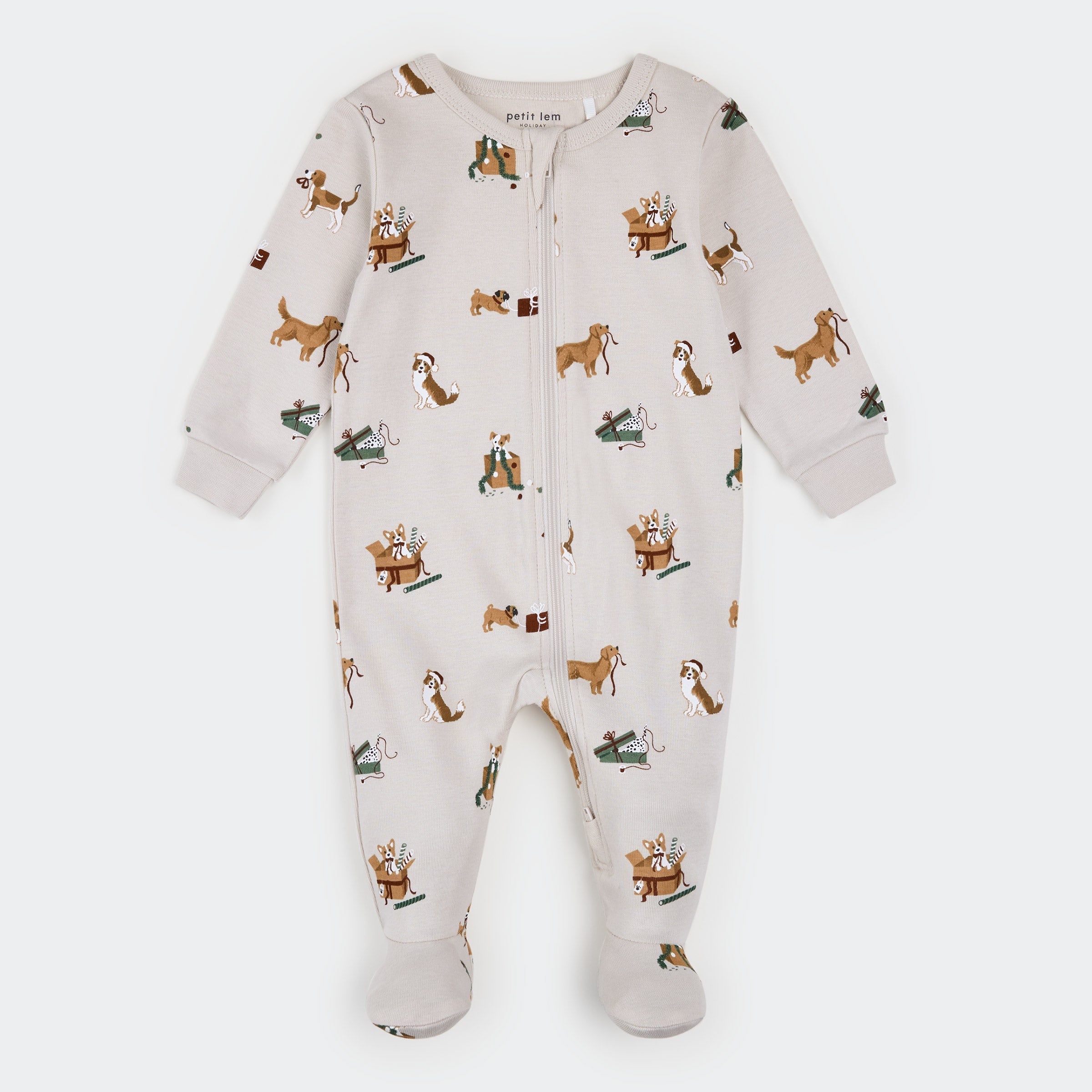 Santa Paws Print on Crème Sleeper