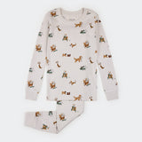 Santa Paws Print on Crème PJ Set