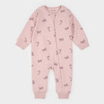 Candy Cane Dreams Print on Rose Fleece Playsuit