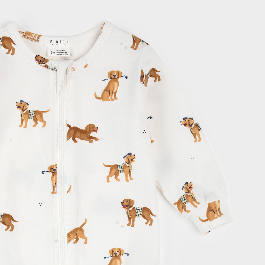 Golf Pups Footed Sleeper (Off-White)