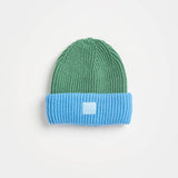 Toddler Two-Tone Beanie (Green & Blue)