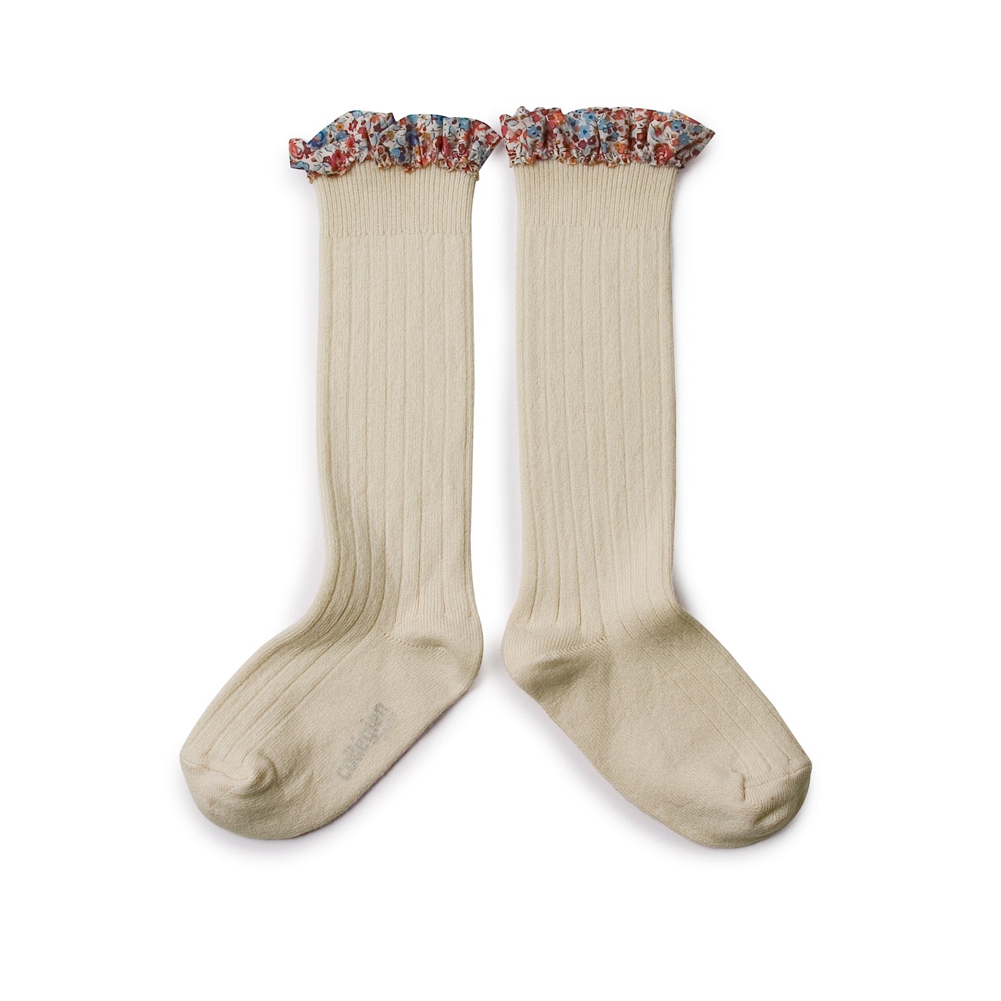 Elisabeth Ribbed Ruffle Knee High Socks (Doux Agneaux)